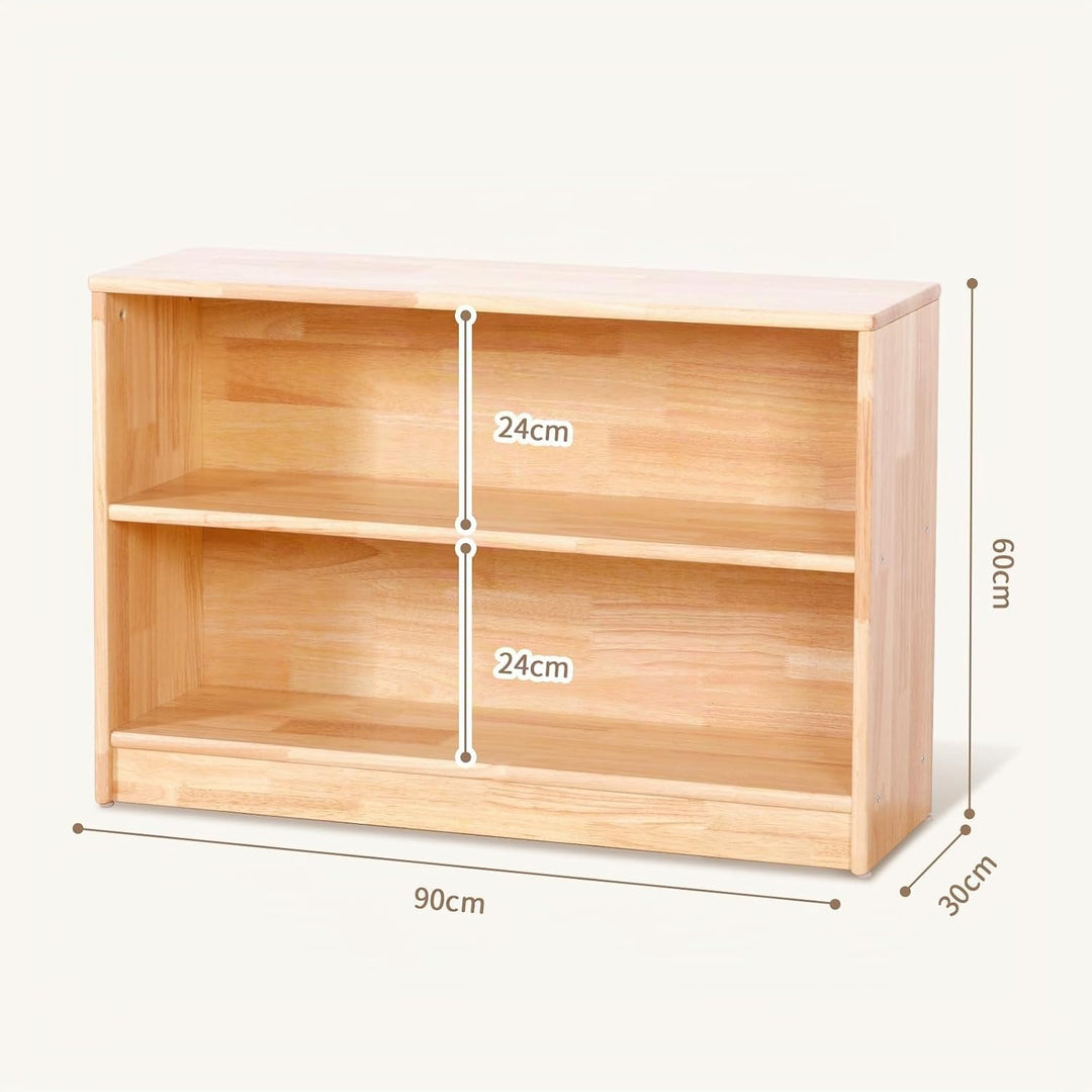 OOOK Gummiholz Spielzeugschrank, Kinderregal Spielzeug Organizer, Aufbewahrungsschrank Bücherregal f