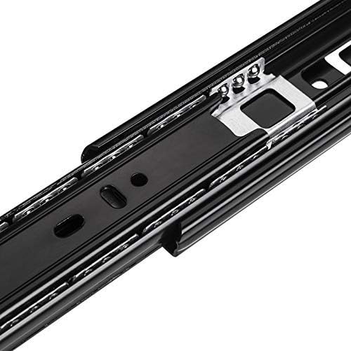SOTECH 4 Paar (8 Stück) Vollauszüge KV3-45-H45-L650-NF schwarz 650 mm (eingeschoben) Schubladenauszü