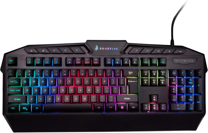 SureFire Kingpin Gaming Tastatur, Gaming Multimedia Keyboard mit programmierbarer LED-Hintergrundbel