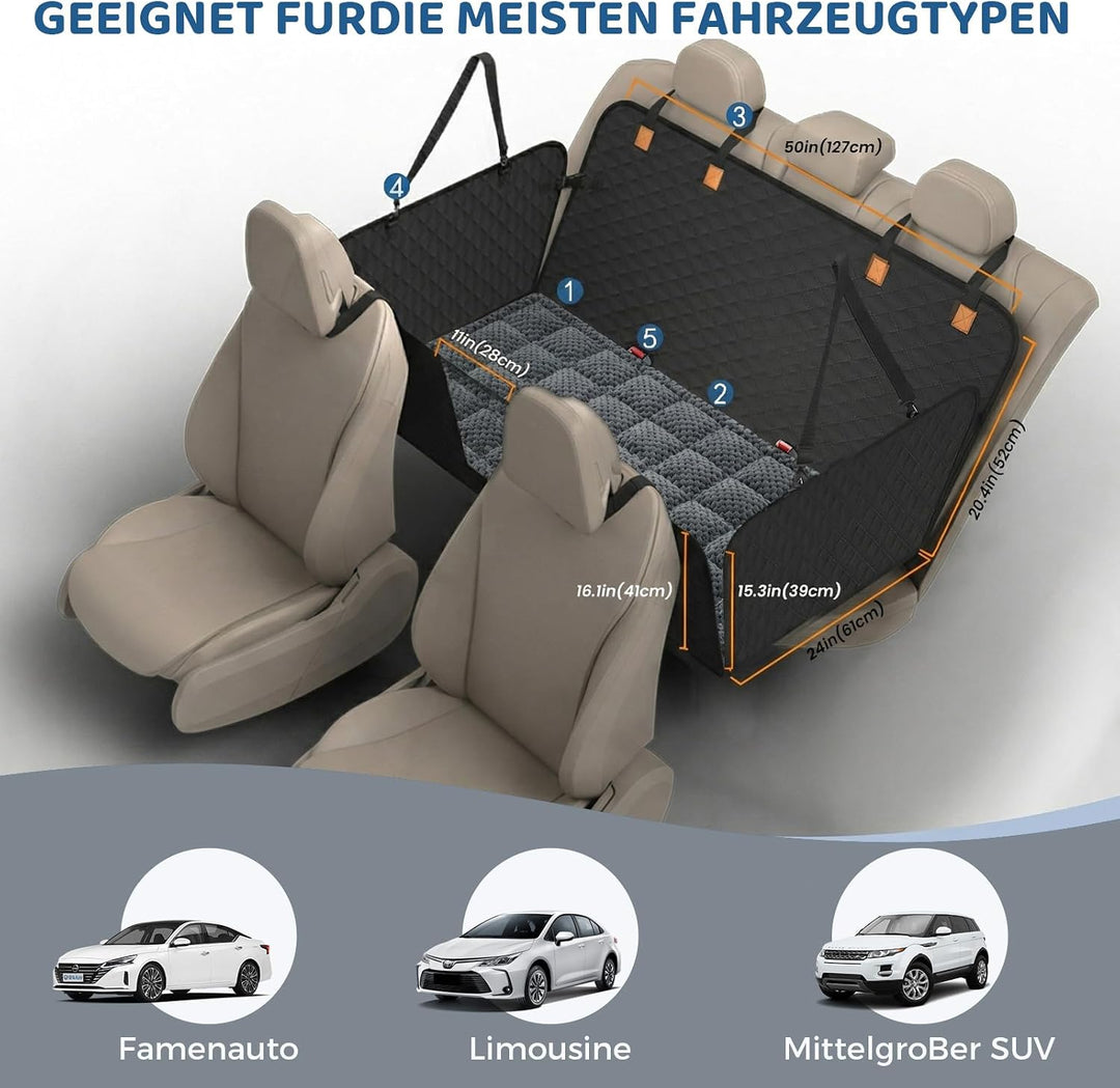 Hundedecke Auto Rückbank Mit Rutschfester Matte, Hundedecke Auto Rückbank, Wasserdicht,Kratzfest mit