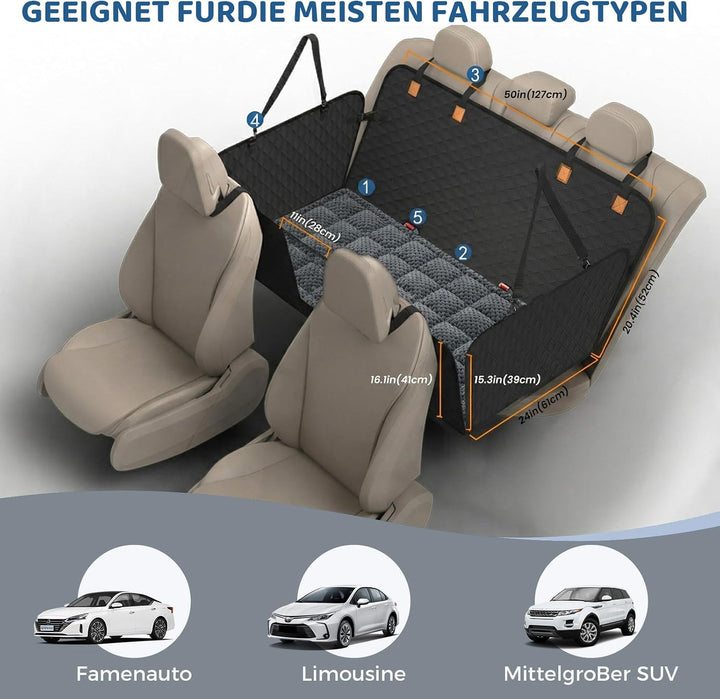 Hundedecke Auto Rückbank Mit Rutschfester Matte, Hundedecke Auto Rückbank, Wasserdicht,Kratzfest mit