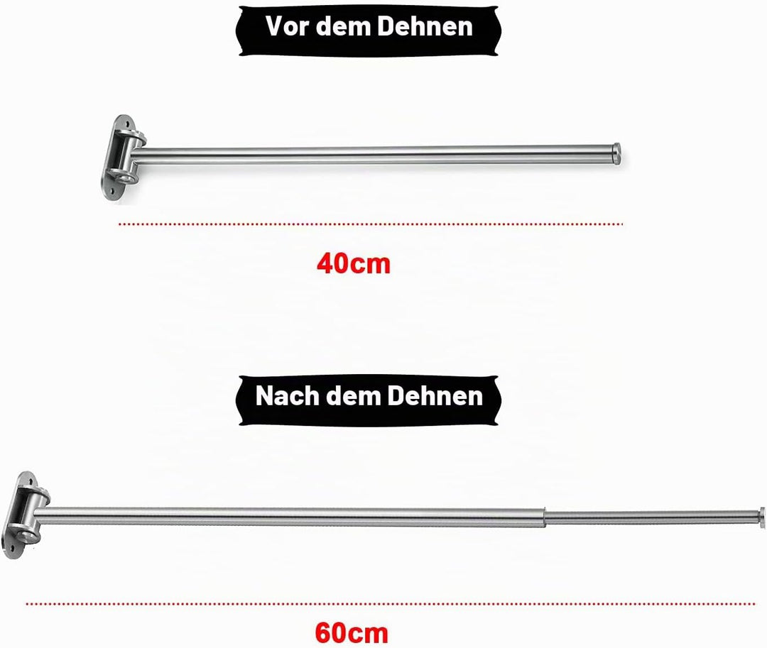 Handtuchhalter Bad 180̊ Schwenkbar Handtuchstange Wand Teleskop von 40cm bis 60cm Badetuchhalter Ros