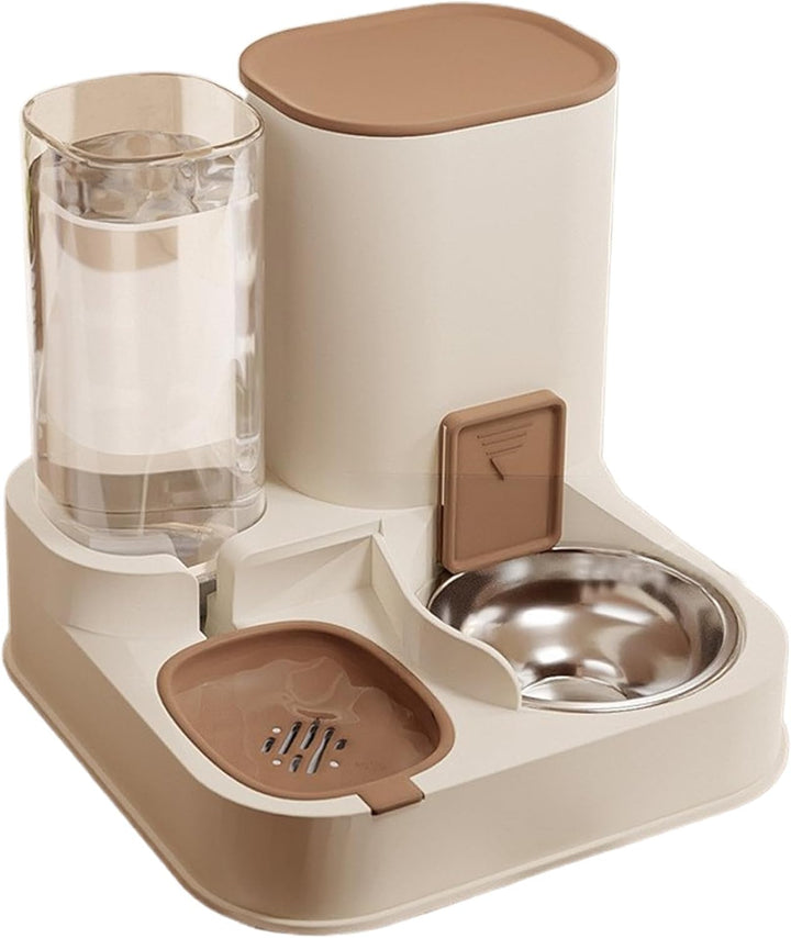 Automatische Futterhäuschen, automatische Katzenfuttermittel 2 in 1 Edelstahl und PP Katze Feeder un