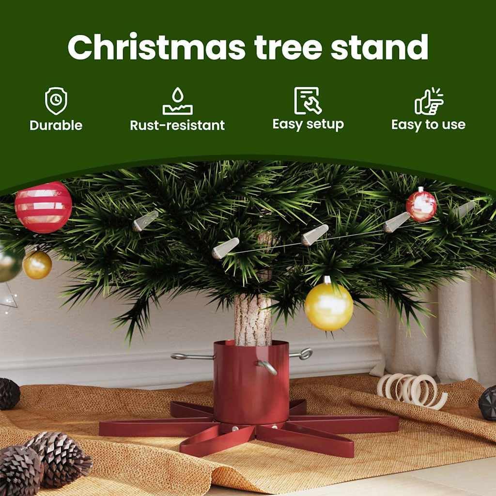 vidaXL Weihnachtsbaumständer 1.73 Rot 49 x 49 x 15,5 cm Stahl, Stylischer sternförmiger Weihnachtsba