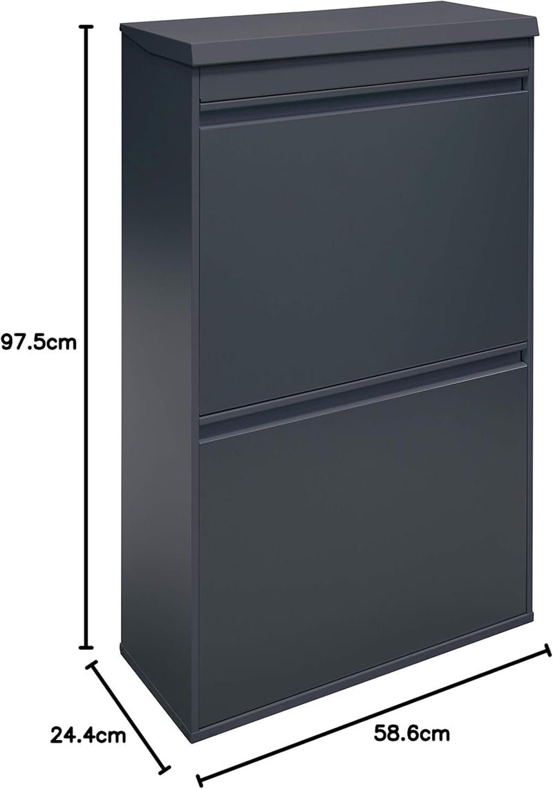 Arregui Top CR624-B Recycling Abfalleimer / Mülleimer aus Stahl mit Aufbewahrungsbox mit Deckel, Mül