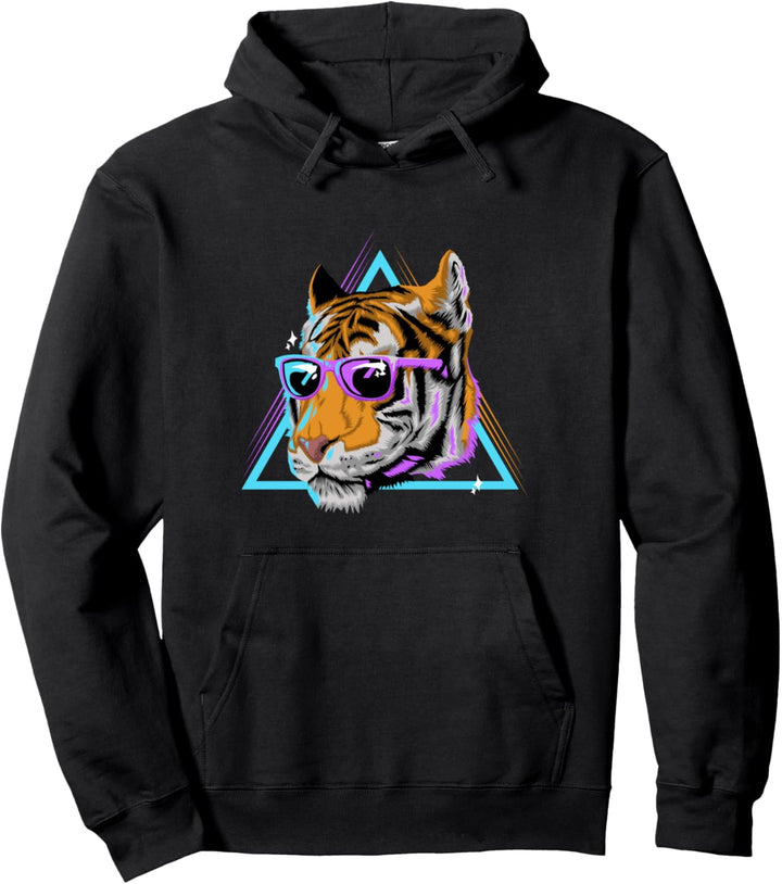 Tiger 80er 80s Geschenk - Achtziger Grosskatze Raubkatze Pullover Hoodie