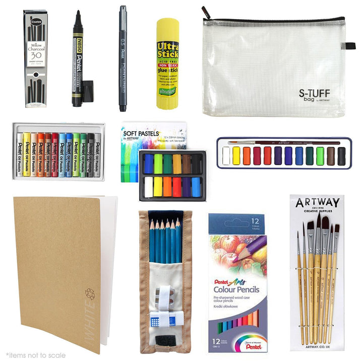Artway - Zeichenset - Ideales Zeichenset für Realschule und Gymnasium Kunst-/Kreativkurse - A4 A4 -