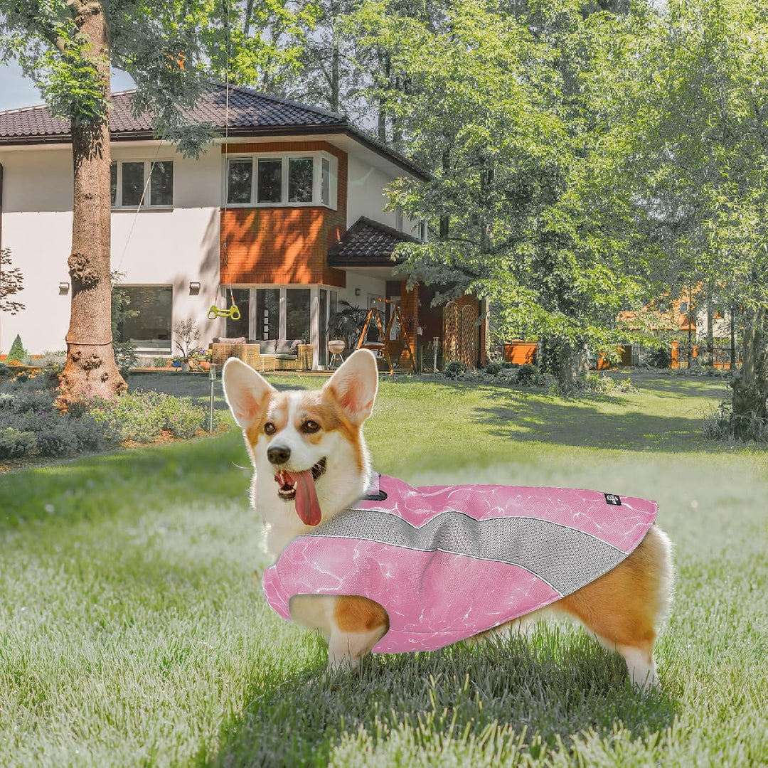 Kühlweste für Hunde, 2024 Upgraded Breathable Kühlweste Hund, EIS-Seide Hunde Kühlweste, Dual Adjust