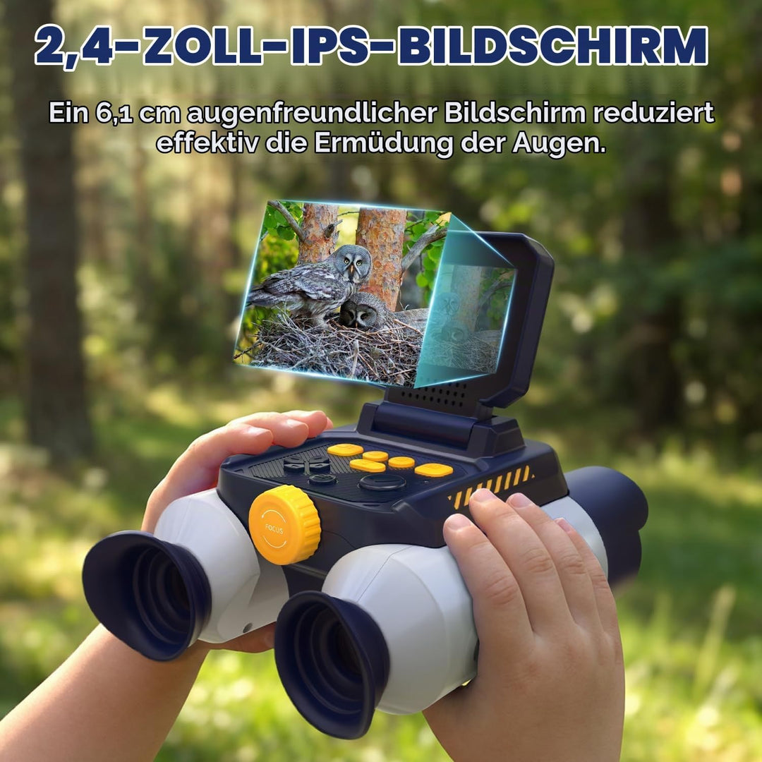 Kinder Fernglas mit Kamera,2,4-Zoll-Bildschirm,10x25 Fernglas für Kinder,Nachtsichtfunktion,geeignet