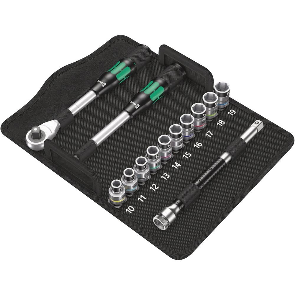 Wera 05004090001 8006 SC 1 Zyklop Hybrid-Knarrensatz, 1/2"-Antrieb, metrisch, 13-teilig, Schwarz, Gr