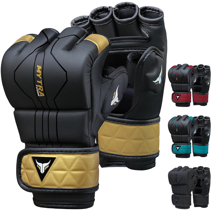MMA Handschuhe für Herren und Damen — Atmungsaktive Open-Palm Sparring Handschuhe, Grappling Handsch