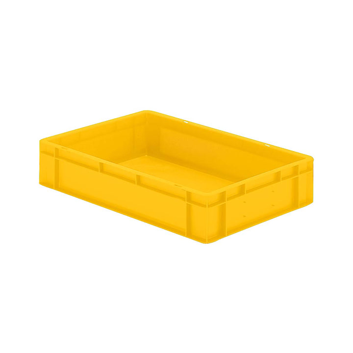 Euro-Format-Stapelbehälter, Wände und Boden geschlossen - LxBxH 600 x 400 x 120 mm - gelb, VE 5 Stk