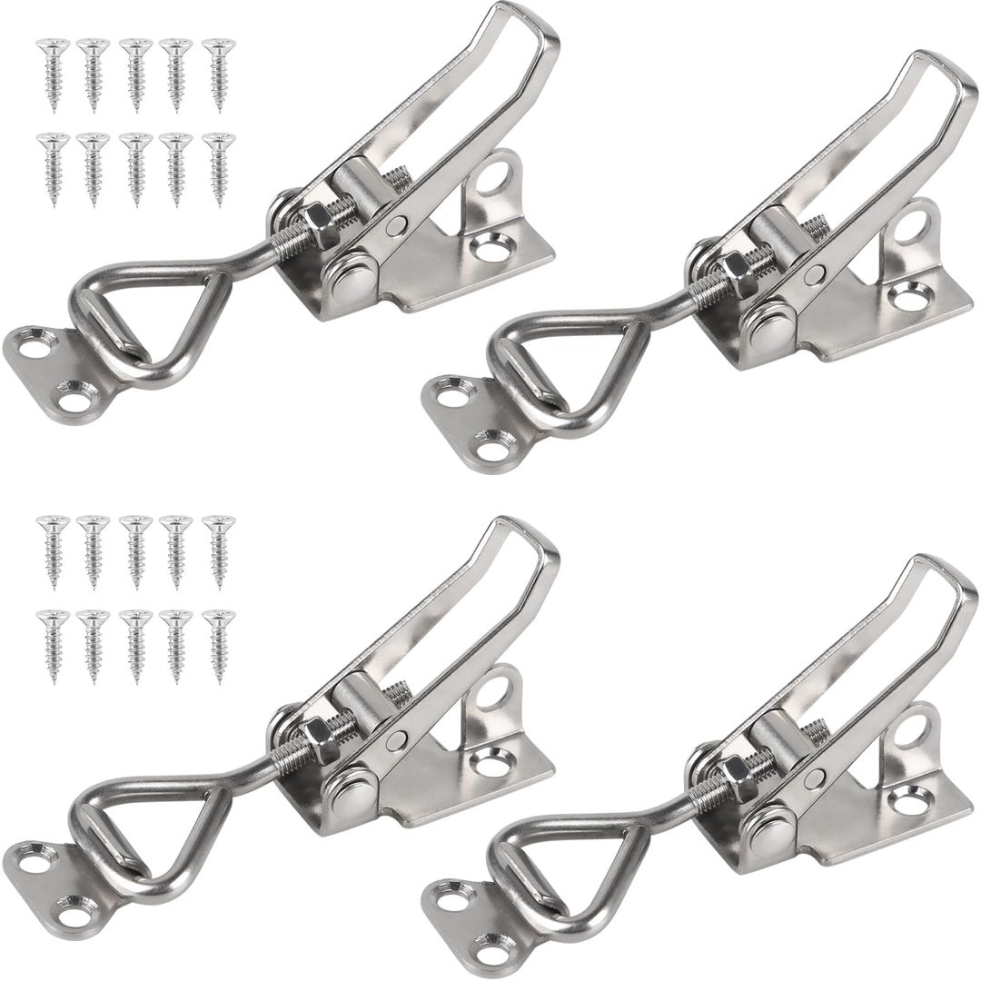 EXLECO 4Pcs Edelstahl Spannverschluss Set Abschliessbar Spannverschlüsse M4 Kniehebelspanner Kistenv