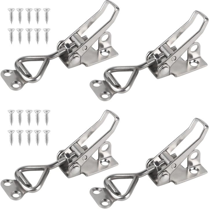 EXLECO 4Pcs Edelstahl Spannverschluss Set Abschliessbar Spannverschlüsse M4 Kniehebelspanner Kistenv