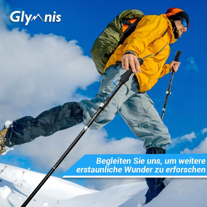 Glymnis Wanderstöcke Trekkingstöcke Walking Stöcke 7075 Aluminium Wanderstock verstellbar 110-130cm