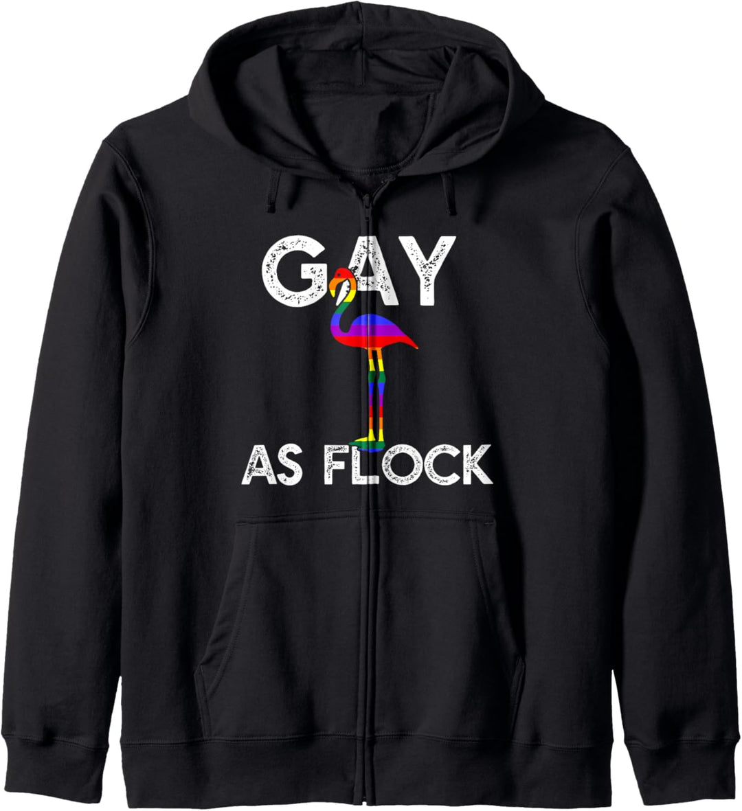 GAY AS FLOCK AF LGBT Regenbogenflamingo Meme Kapuzenjacke