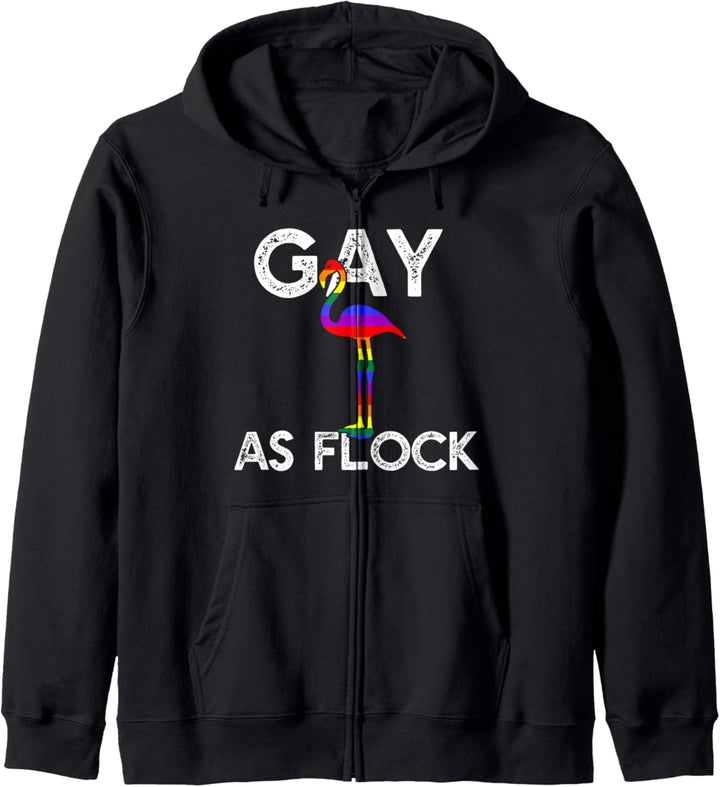 GAY AS FLOCK AF LGBT Regenbogenflamingo Meme Kapuzenjacke