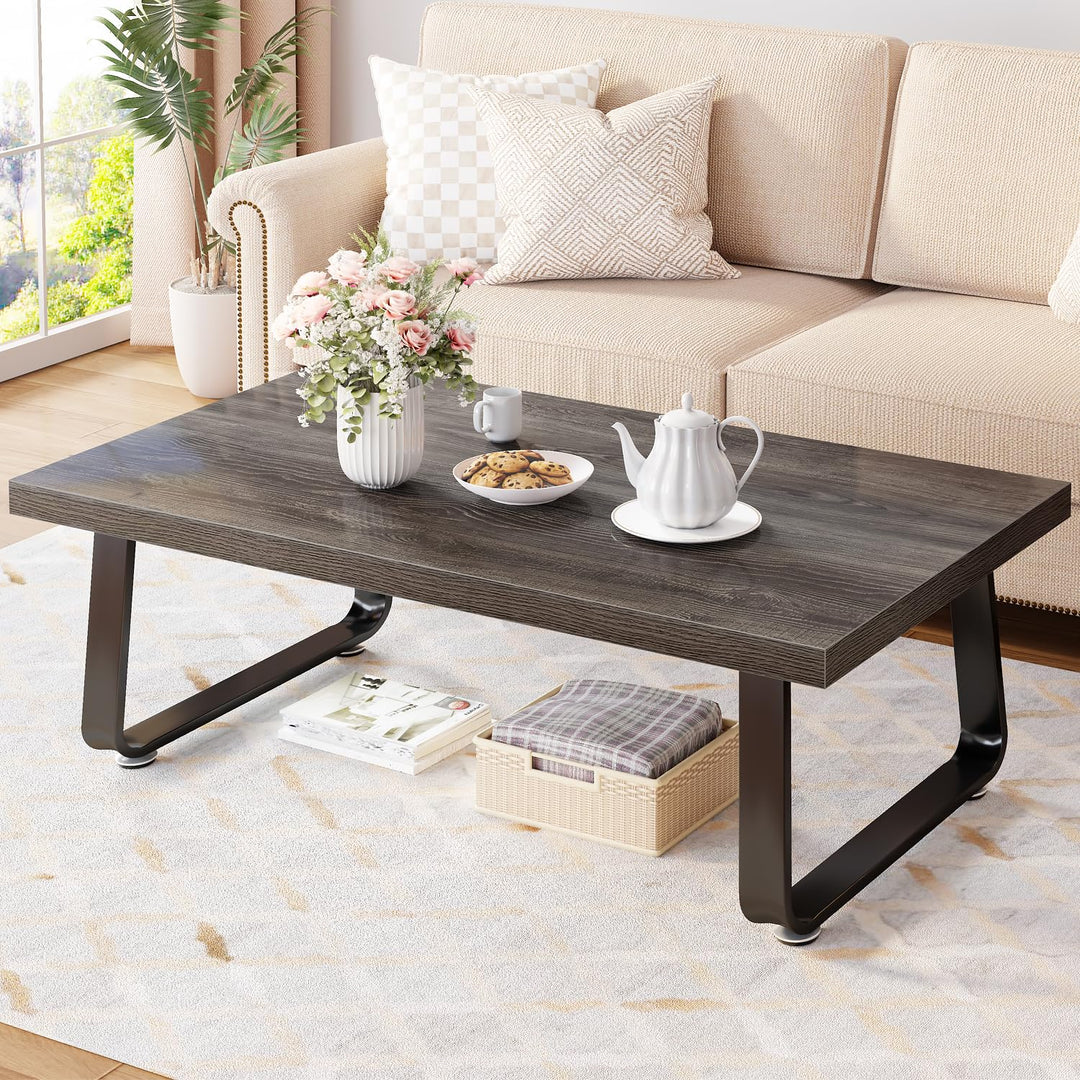 HSH Couchtisch Wohnzimmertisch aus Holz Metallgestell Kaffeetisch Sofatisch Teetisch Beistelltisch f