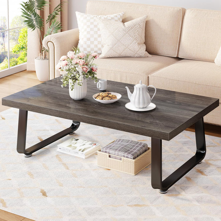 HSH Couchtisch Wohnzimmertisch aus Holz Metallgestell Kaffeetisch Sofatisch Teetisch Beistelltisch f