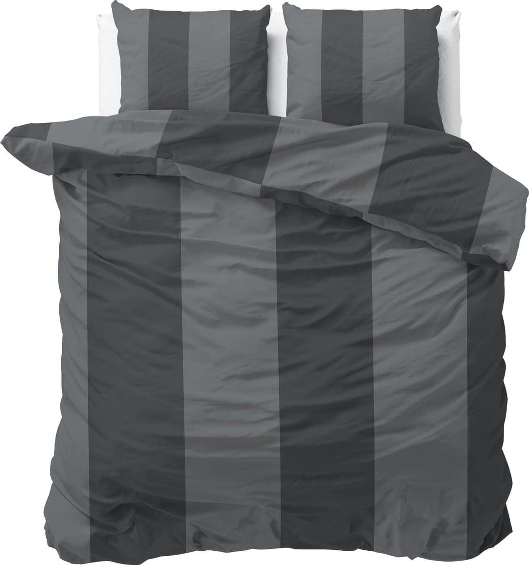 Sleeptime Bettwäsche Baumwolle, Grau, Martin, 240cm x 220cm, Mit 2 Kissenbezüge 60cm x 70cm 240 x 22