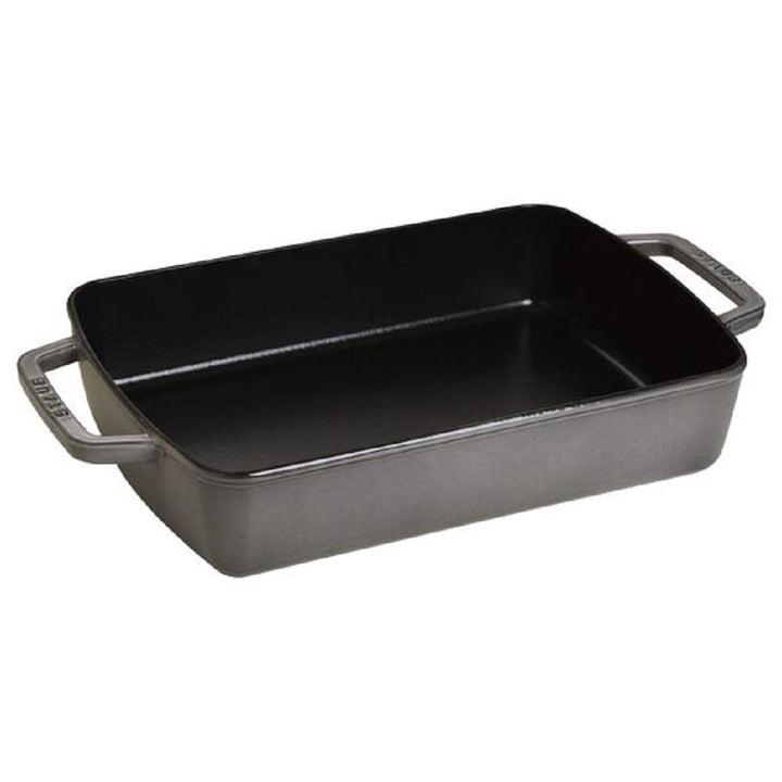 Staub 1004328 Auflaufform (30 x 20 cm, 3,15 L mit mattschwarzer Emaillierung im Inneren der Auflauff