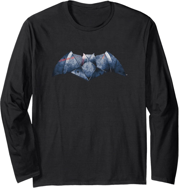 Batman v Superman Plated Bat Logo Langarmshirt