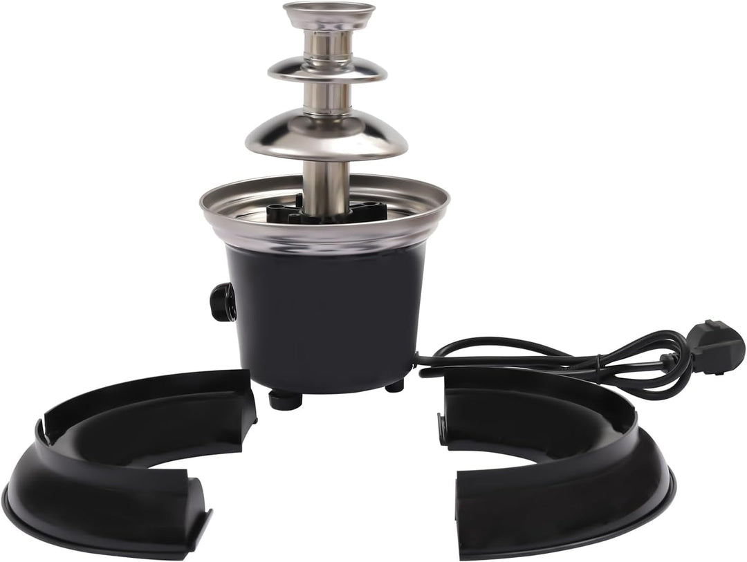 Schokoladenbrunnen Elektrisch 40W Edelstahl Brunnen-Set, 0.45kg Kapazität mit 6 Gabeln &amp; Tablett, Sc