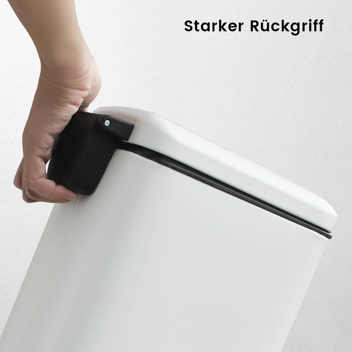 Mülleimer,30L Tretmülleimer mit Softclose Deckel,30 Liter Abfalleimer mit Fusspedal, Quadratischer T