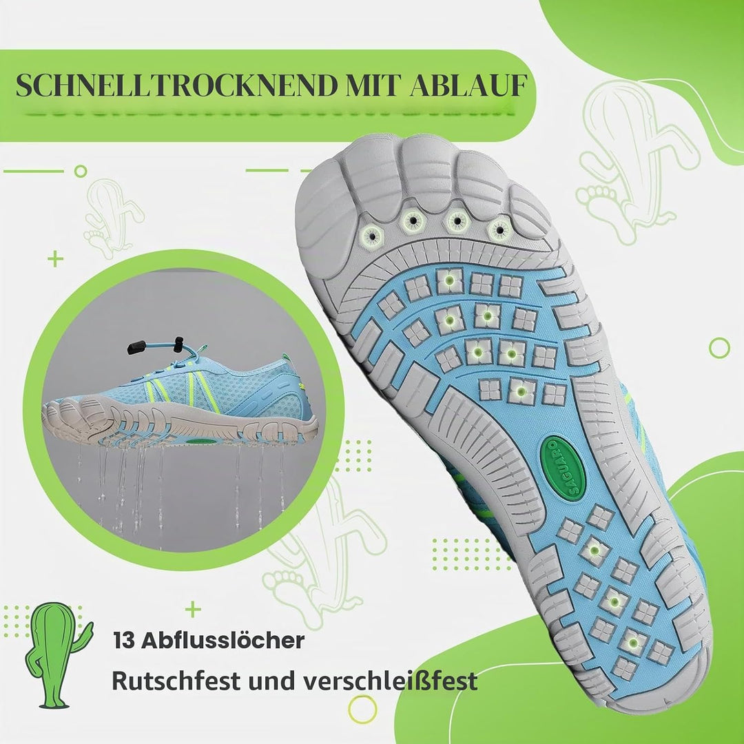 SAGUARO Unisex Barfuss Badeschuhe rutschfeste Barfussschuhe Schnelltrocknende Wasserschuhe mit Drain