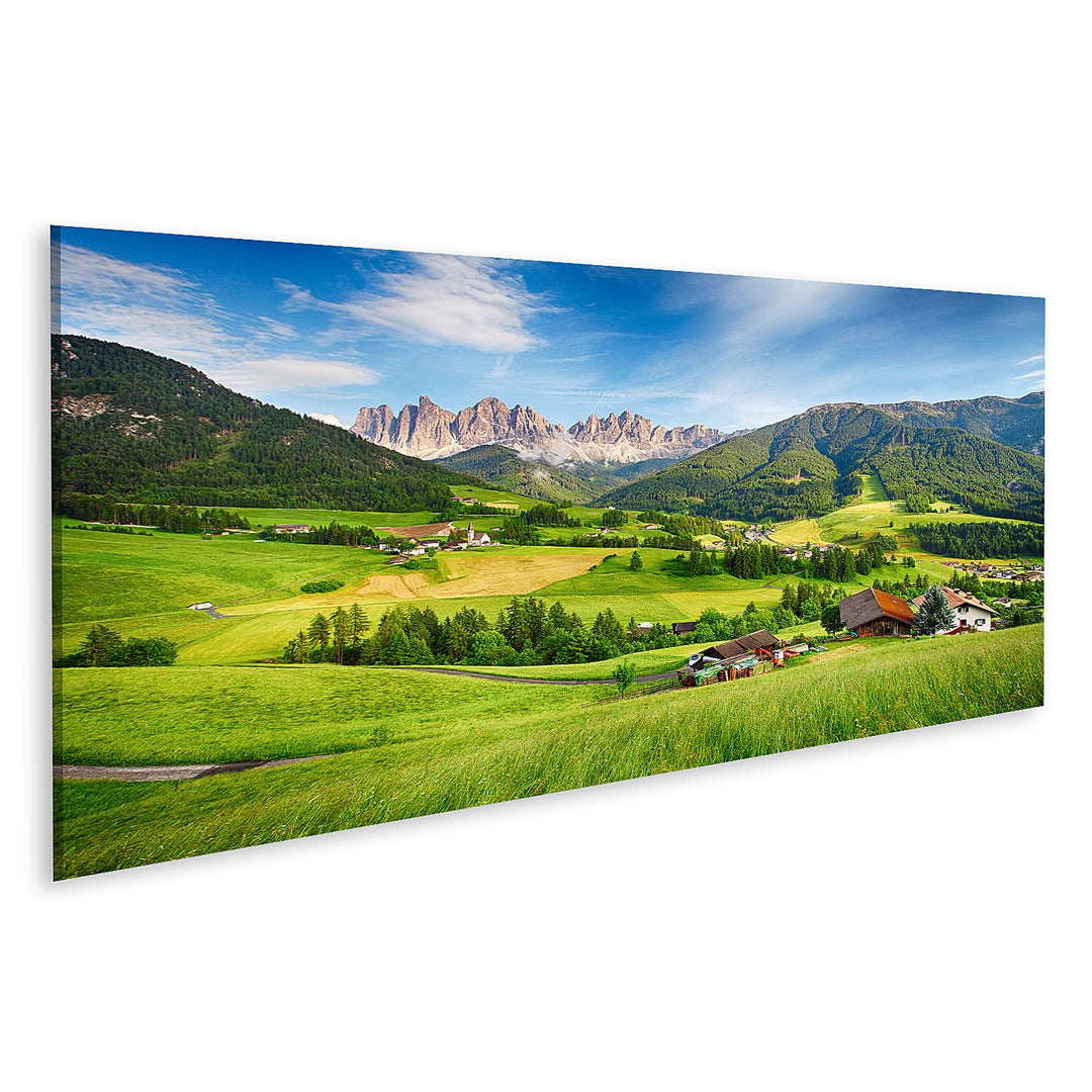 islandburner Bild auf Leinwand Dolomiten Alpen Berg Val Di Funes Bilder Wandbilder Poster Leinwand 1