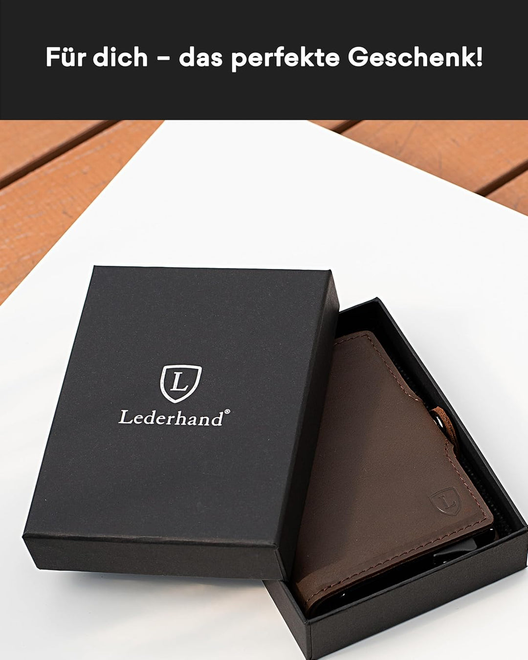 Swipe Classic – Premium Geldbörse aus echtem Leder handgemacht für Herren und Damen Portemonnaie Alu