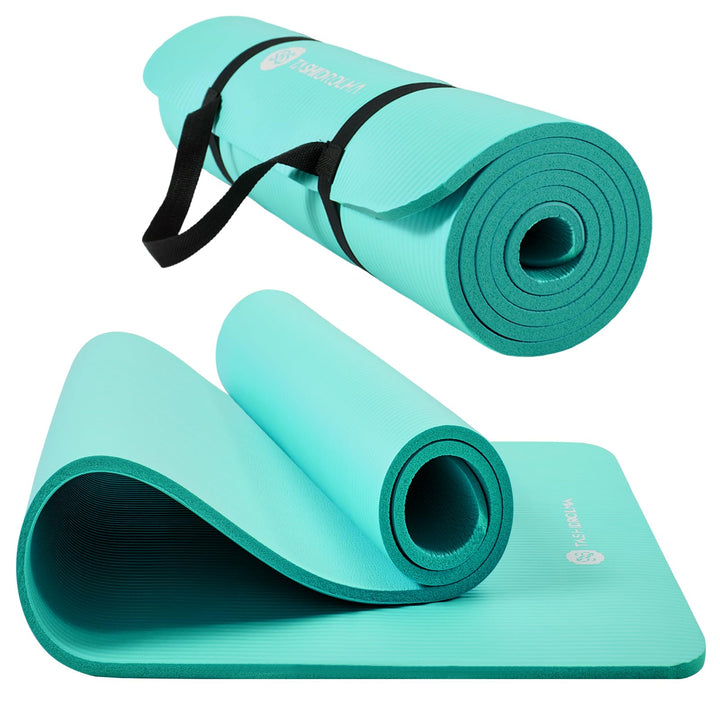TASHIDROLMA Yoga Matte Dicker, NBR Yogamatte Rutschfest Mit Tragegurt, Für Gymnastikmatte, Fitnessma