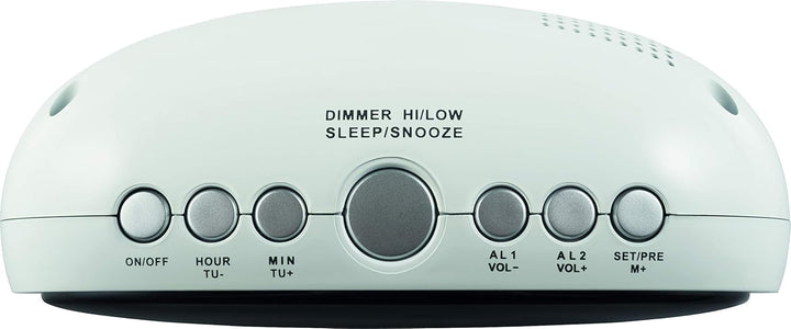 ECG RB 010 White Radiowecker – FM Tuner; 10 Vorwahlen; Digitale Uhr/Wecker; Wecken durch Radio/Wecke