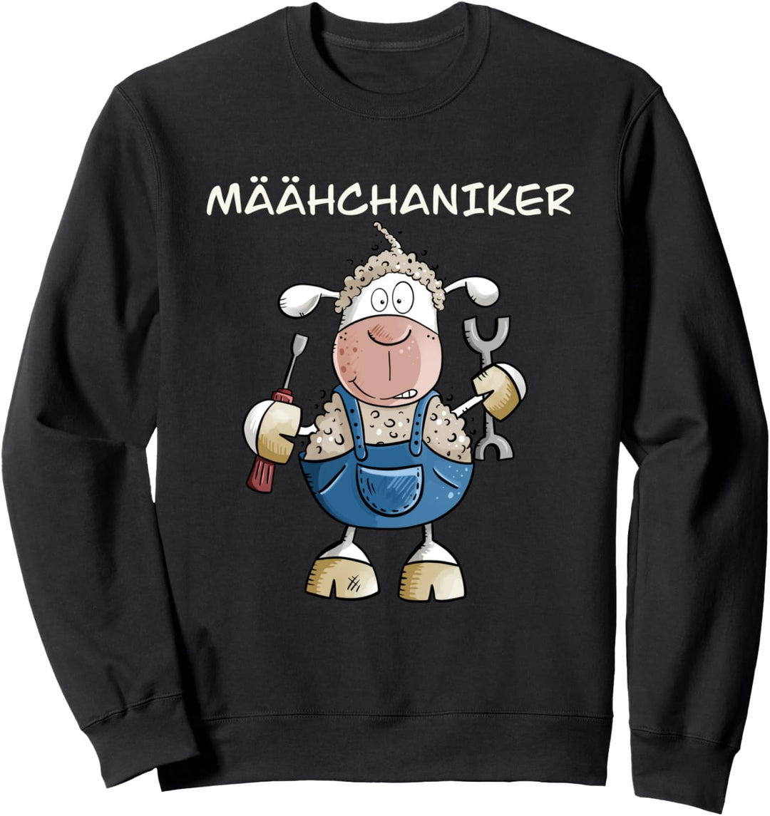 Lustiges Schaf Wortspiel Mähchaniker I Mechaniker Schrauber Sweatshirt