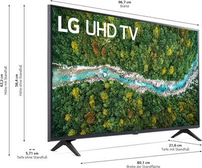 LG Electronics 43UP77009LB 108 cm (43 Zoll) UHD Fernseher (4K, 60 Hz, Smart TV) [Modelljahr 2021] 43