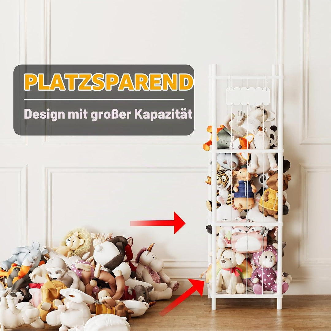 SpaceAid Stofftier Aufbewahrung Holz, Kuscheltier Zoo Organizer, Grosser Plüschtier Aufbewahrung Käf
