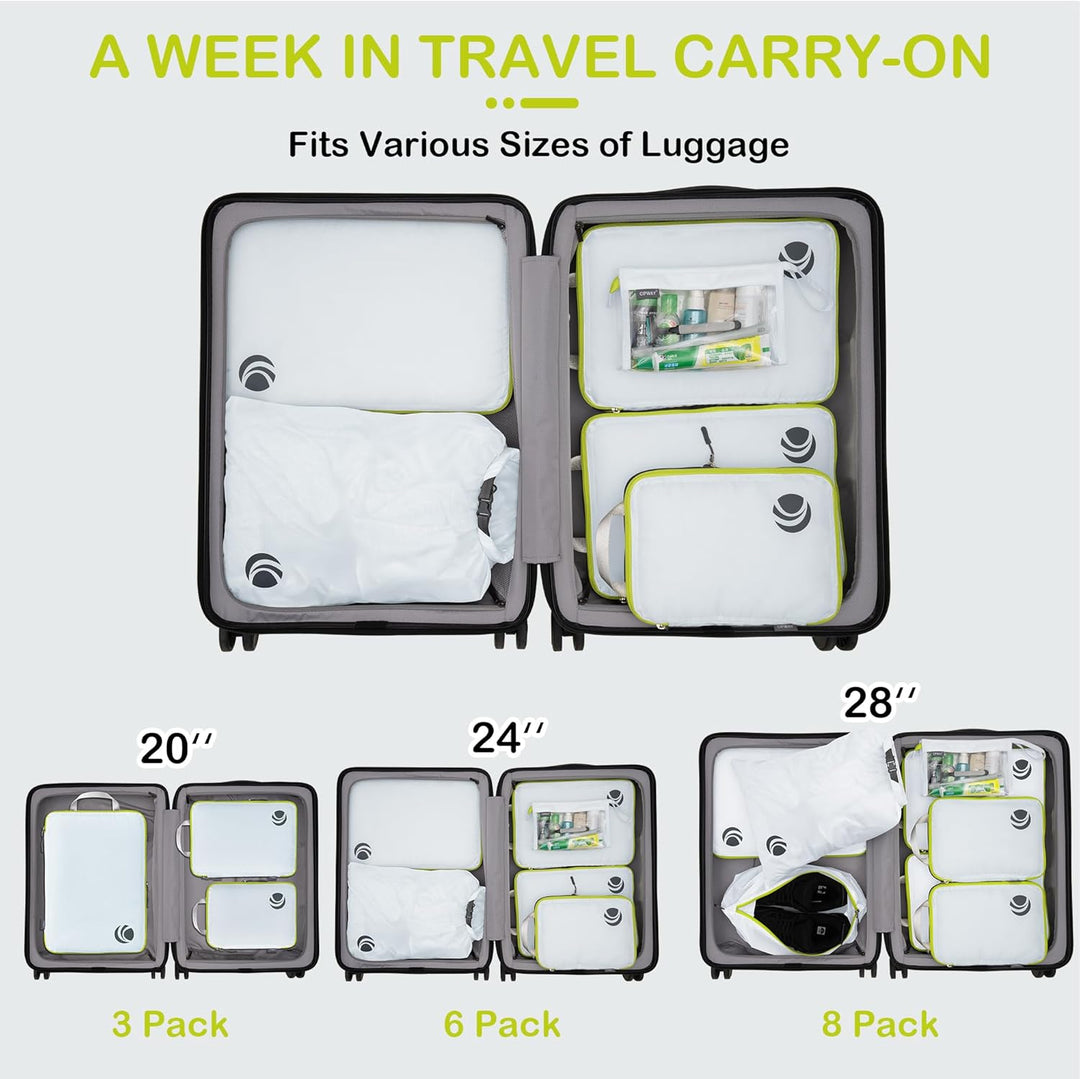 Cipway Kompression Koffer Organizer Set für Rucksack ，Ultraleichte Packtaschen Compression Packing C