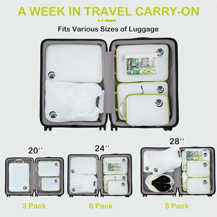 Cipway Kompression Koffer Organizer Set für Rucksack ，Ultraleichte Packtaschen Compression Packing C