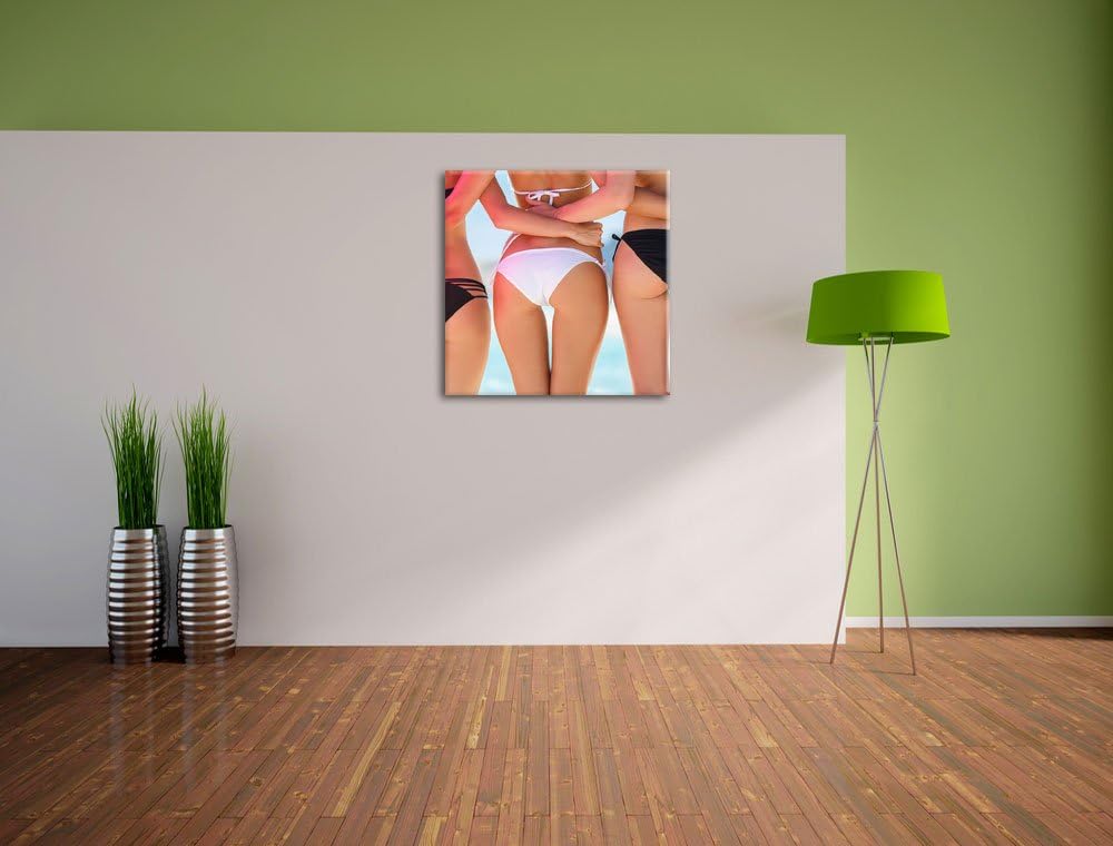 Sexy Girl Bikini, Format: 70x70 auf Leinwand, XXL riesige Bilder fertig gerahmt mit Keilrahmen, Kuns