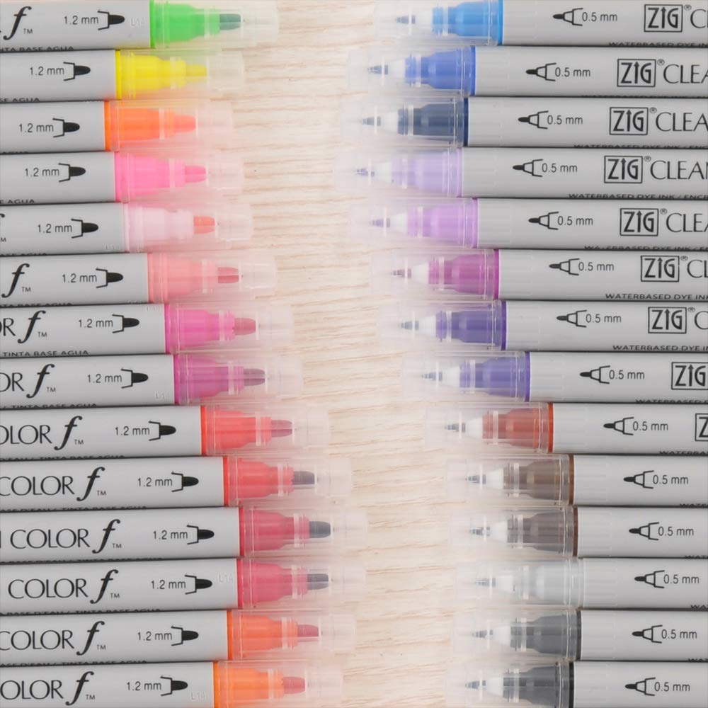 Kuretake ZIG Twin Tip Marker reinigen Farbe F, 36 Farbe Set (tcs-6000t/36 V)