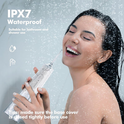 Munddusche Kabellos Zahnreinigung Water Flosser: Oral Irrigator mit 5 Modi, 300ML Wassertank IPX7 Wa