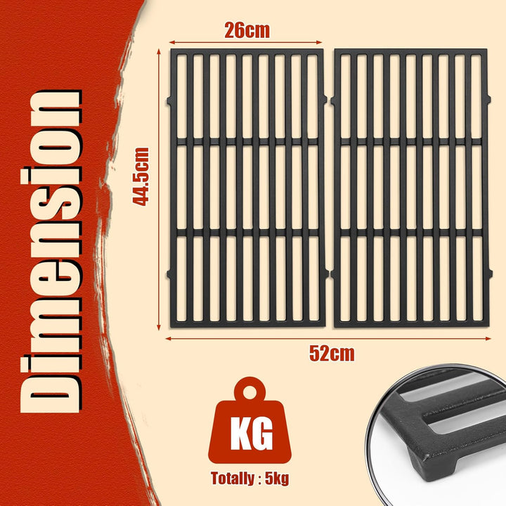 Denmay 7637 44,5 x 26cm Grillrost für Weber Spirit I & II E210, E220, S210, S220 (mit vorderen Brenn