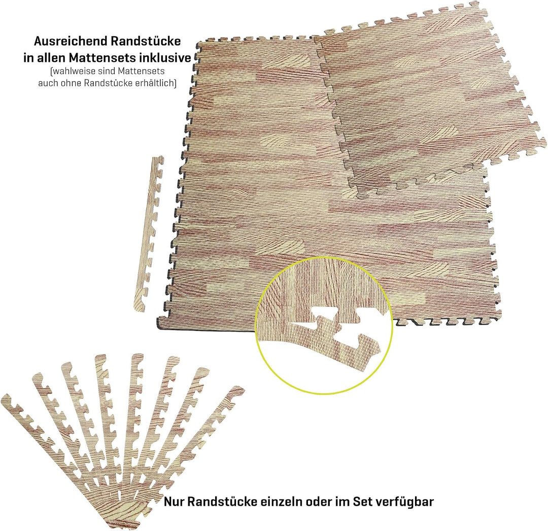 Sporttrend 24® 18 Schutzmatten + 36 Randstücke Set in Hellbraun 60x60x1cm | 6,48qm | Bodenschutzmatt