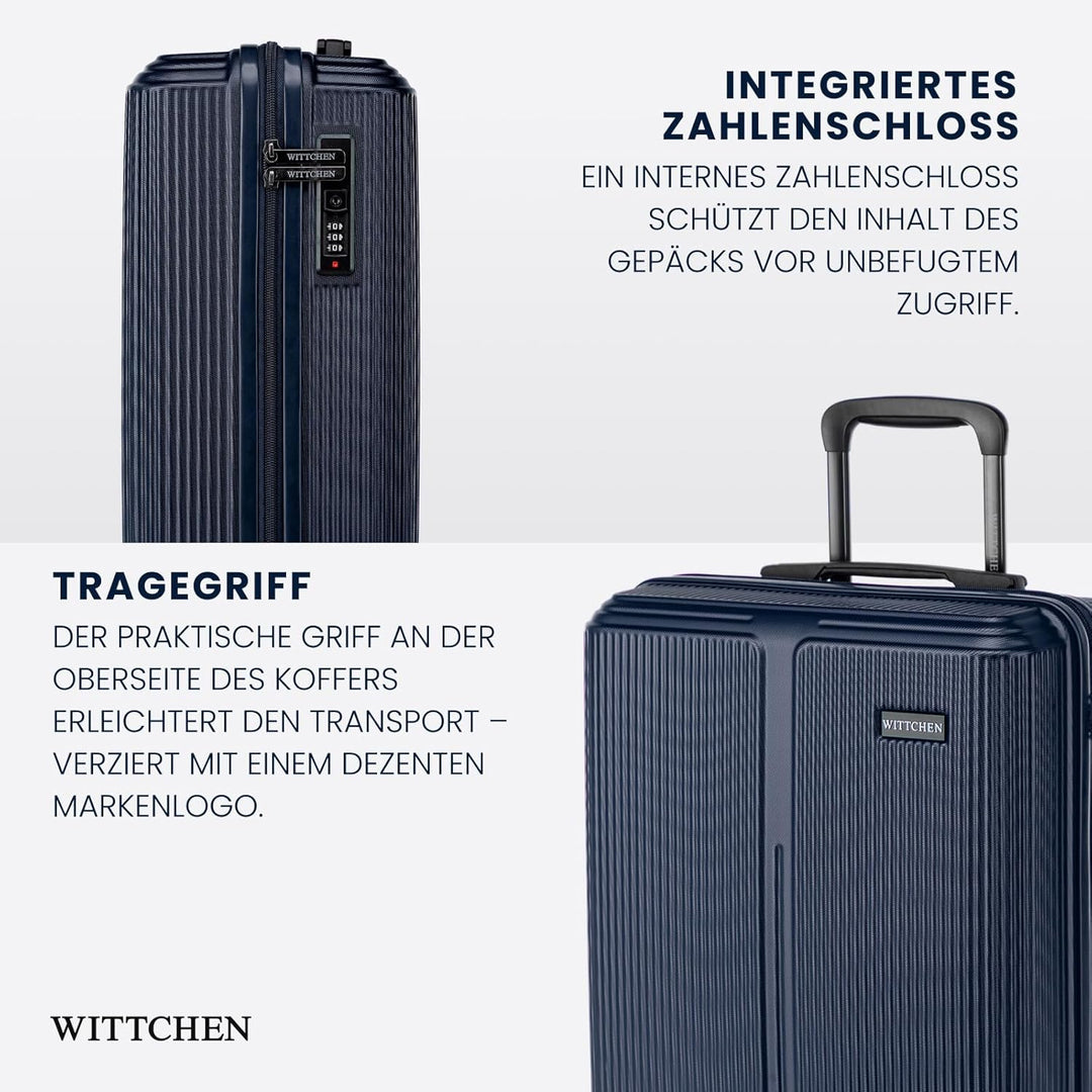WITTCHEN Stripes Line Grosser Koffer 76,5 x 50 x 29 cm (XL) | Hartschalen-Trolley ABS 96 l, 4 Rollen