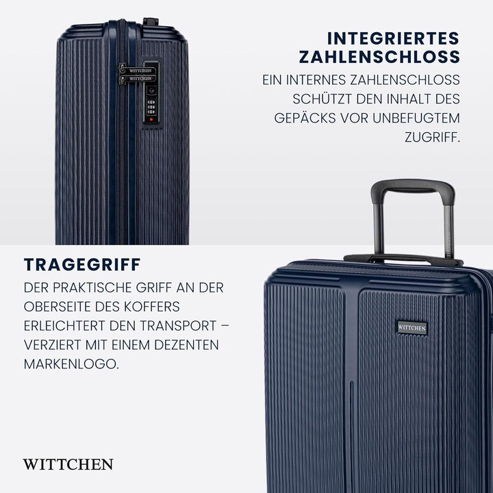 WITTCHEN Stripes Line Grosser Koffer 76,5 x 50 x 29 cm (XL) | Hartschalen-Trolley ABS 96 l, 4 Rollen