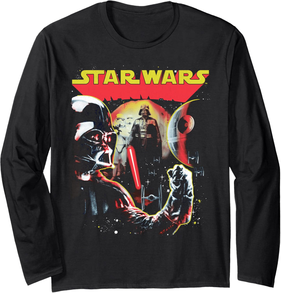 Star Wars Darth Vader Death Star Double Portrait Langarmshirt
