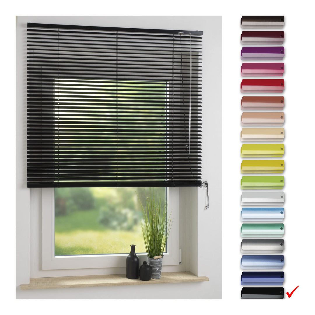 Liedeco | Aluminium-Jalousie | schwarz B180cm x H160cm, Schwarz