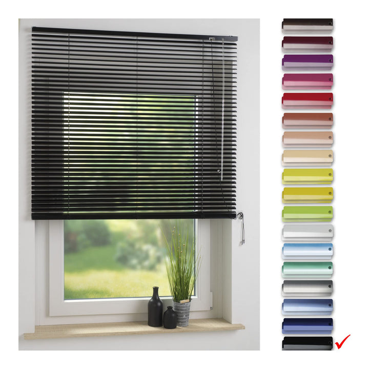 Liedeco | Aluminium-Jalousie | schwarz B90cm x H160cm, Schwarz