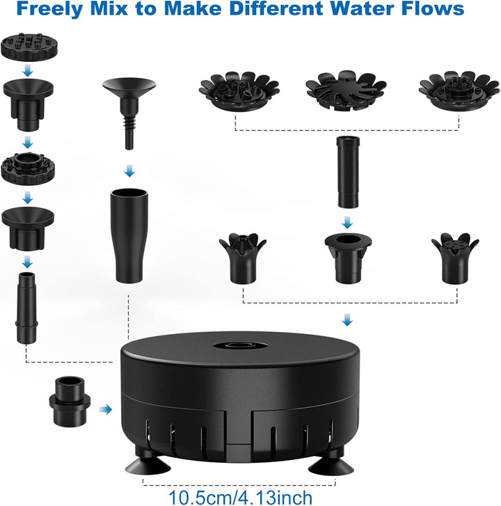 AISITIN 12W DIY Solar Springbrunnen, Neuestes Upgrade Solar Teichpumpe mit 2M Wasserleitung Solarbru