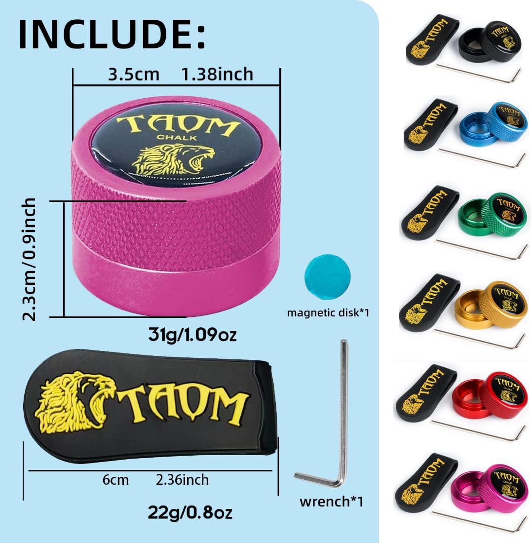 TAOM Pool Kreidehalter Runde Form Praktisches Werkzeug Billard Zubehör Magnetische Mini Kreide Spitz